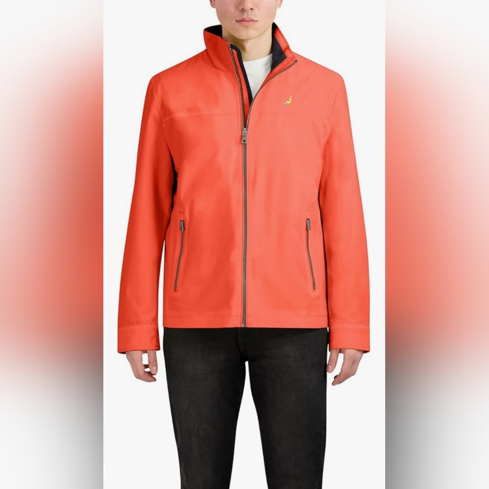 Nautica Men's Size L Full Zip Pride Windbreaker Weather Resistant Jacket NWT